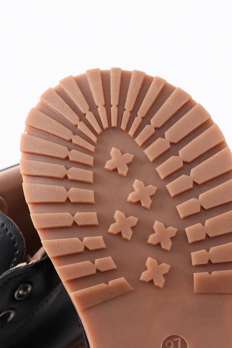 Lace Up Booties For Boys In Black - Essential Southern Charm