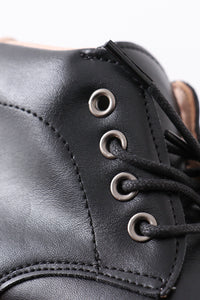 Lace Up Booties For Boys In Black - Essential Southern Charm