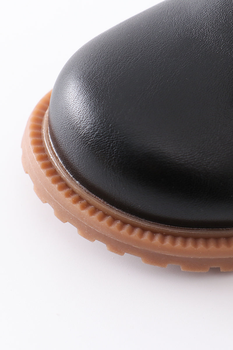 Lace Up Booties For Boys In Black - Essential Southern Charm