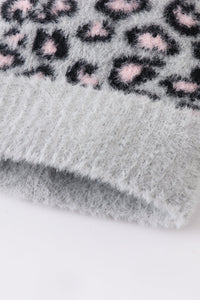 Grey Leopard Beanie Hat Toddler Adult - Essential Southern Charm