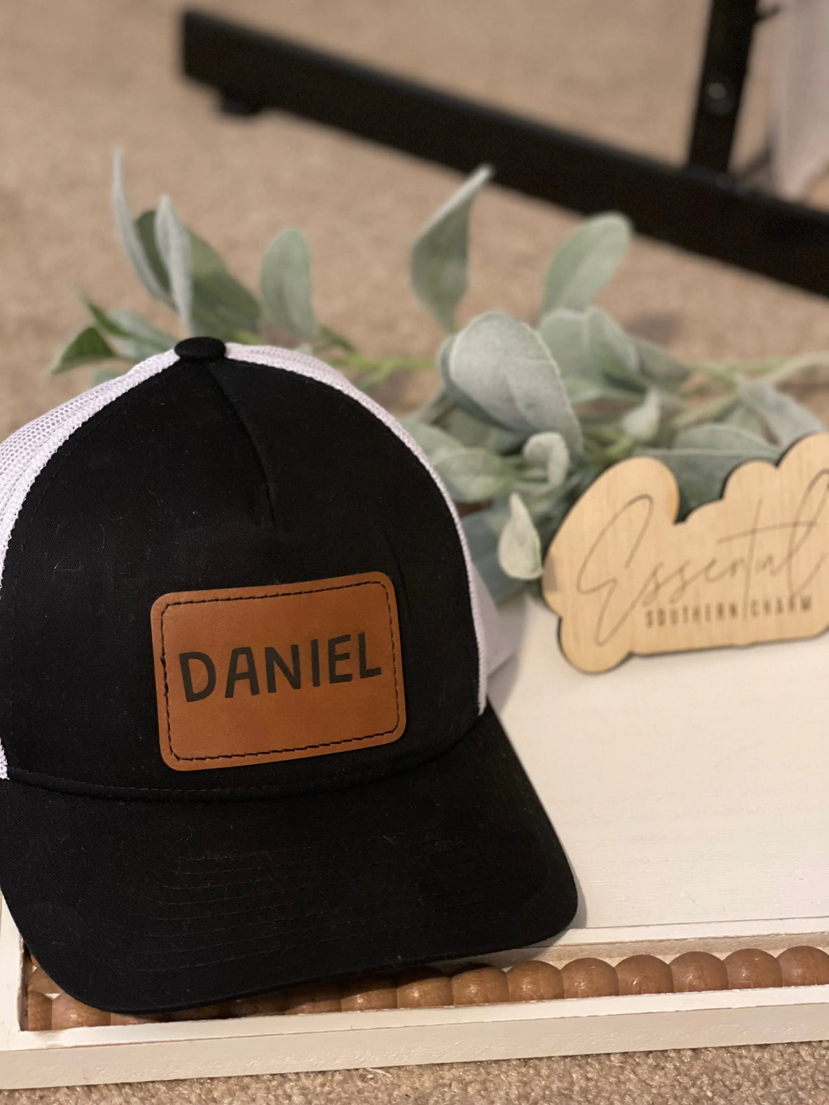 Personalized Leather Patch Hat - Essential Southern Charm