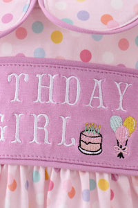 Purple birthday embroidery bubble