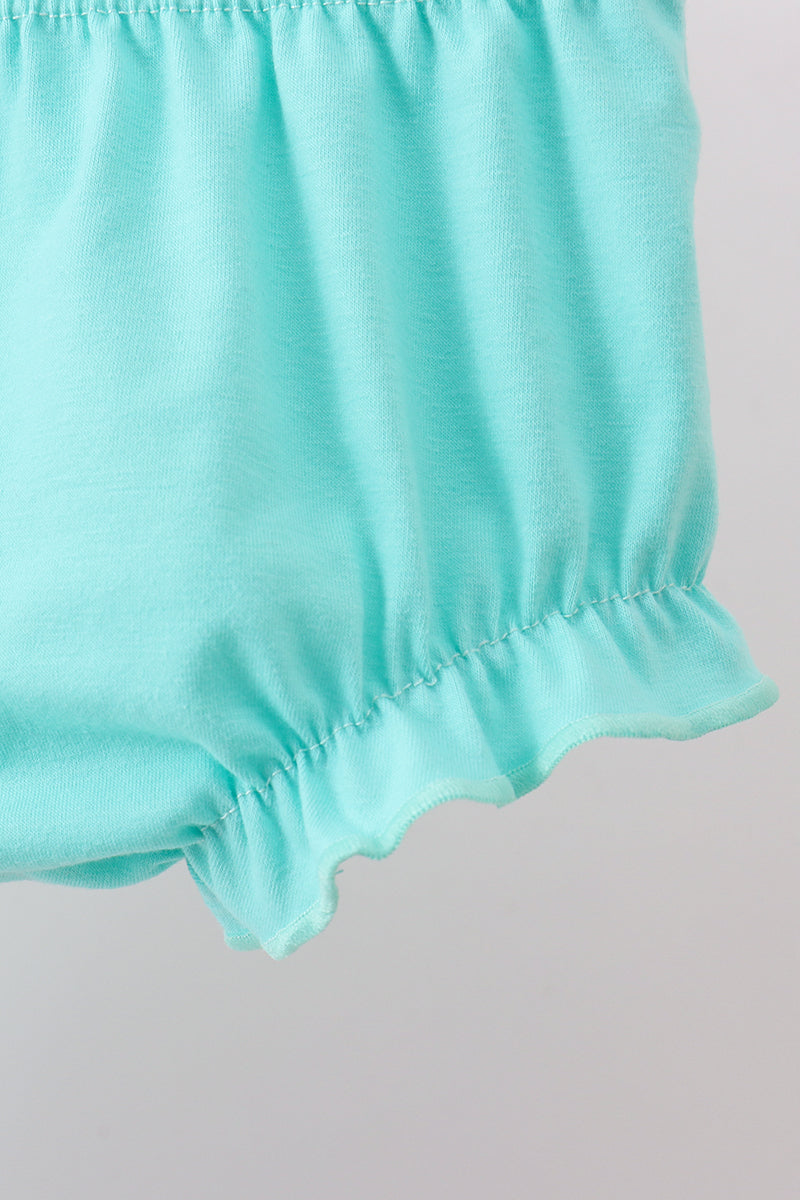 Sailboat print ruffle bloomer set