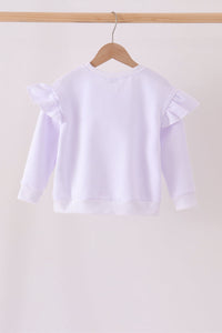 White bow sequin mom&me sweatshirt