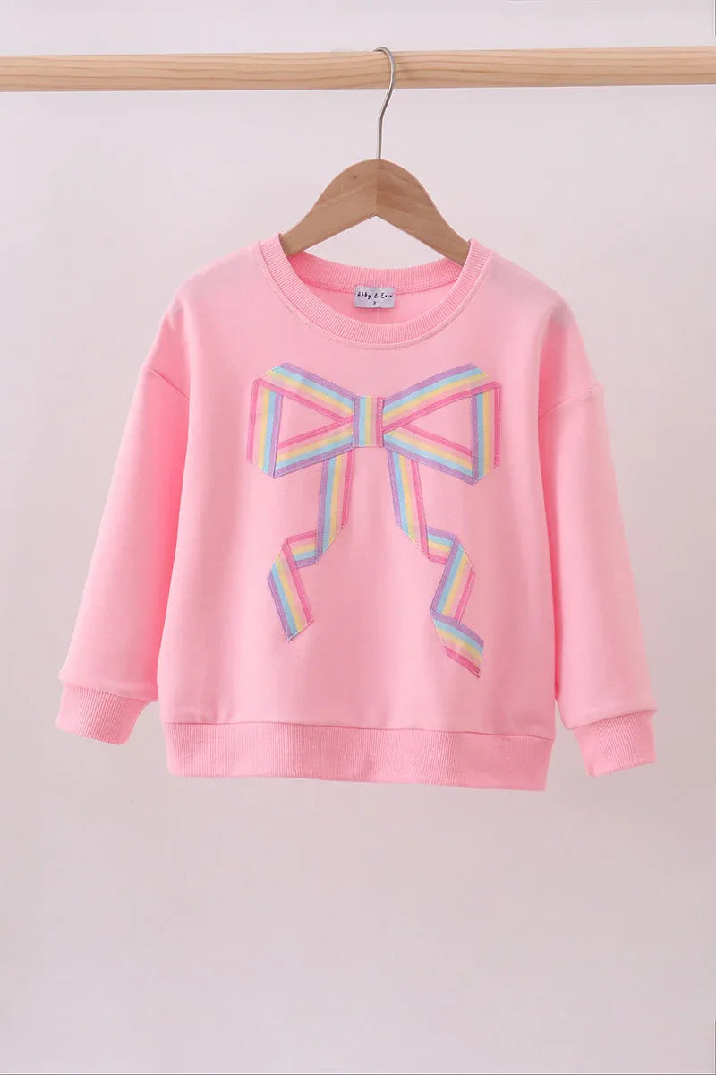 Pink hand-sewn bow mom&me sweatshirt - Essential Southern Charm