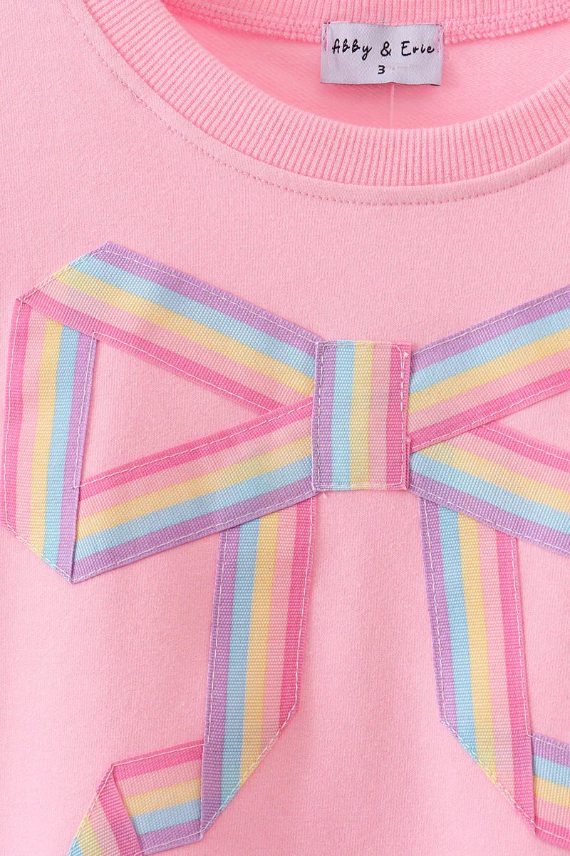 Pink hand-sewn bow mom&me sweatshirt - Essential Southern Charm