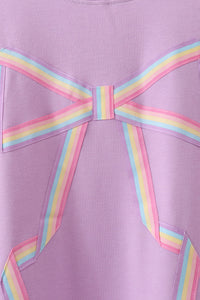 Purple hand-sewn bow mom&me sweatshirt