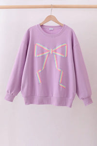 Purple hand-sewn bow mom&me sweatshirt - Essential Southern Charm