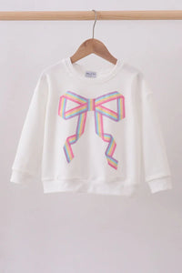 Cream Patriotic hand-sewn bow mom&me sweatshirt - Essential Southern Charm