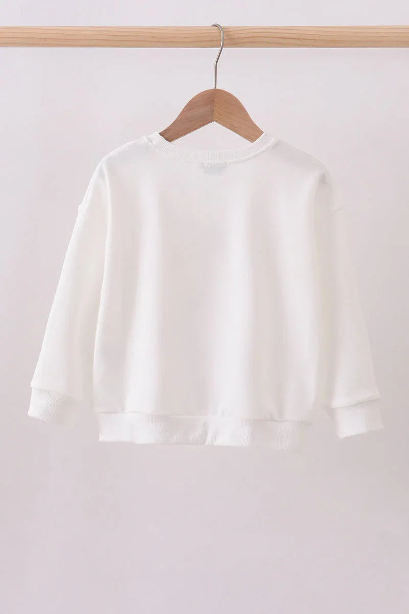 Cream Patriotic hand-sewn bow mom&me sweatshirt - Essential Southern Charm