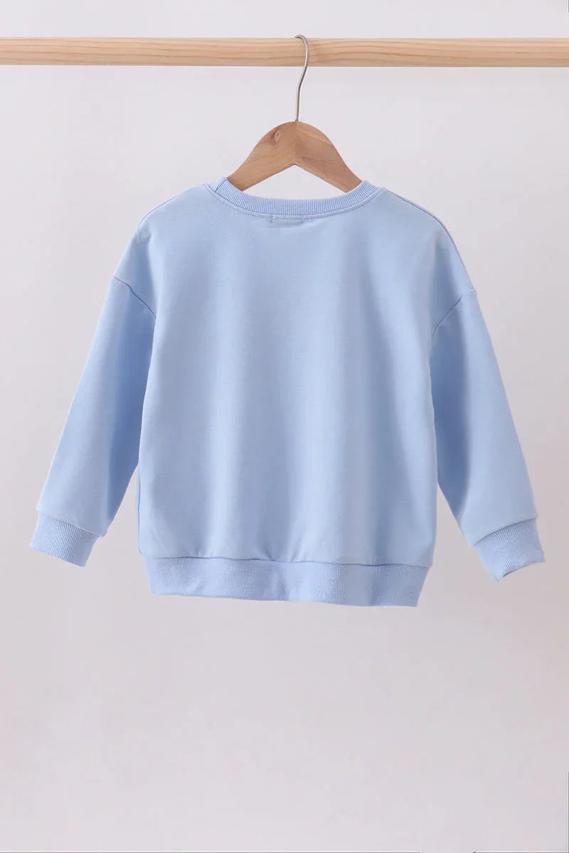 Blue Patriotic hand-sewn bow mom&me sweatshirt - Essential Southern Charm