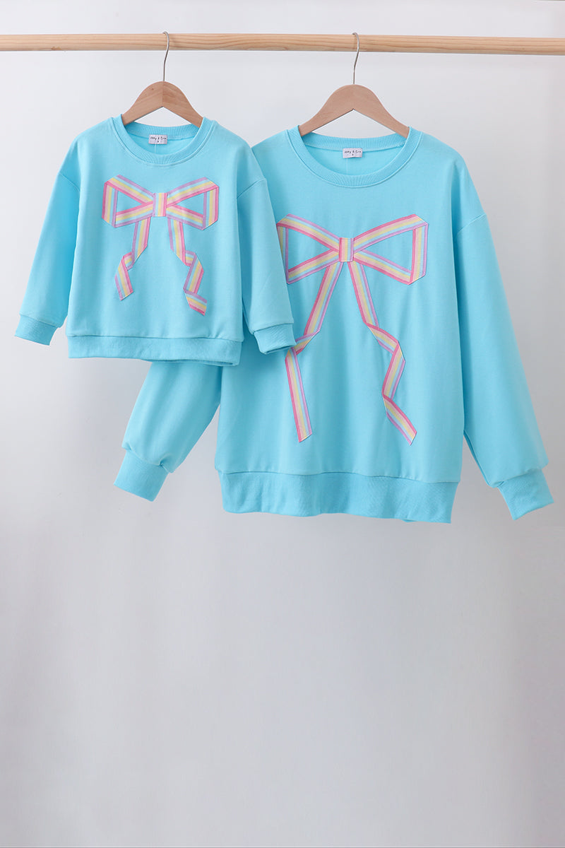 Bow hand-sewn mom&me sweatshirt