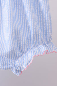 Seersucker bow smocked bloomer set