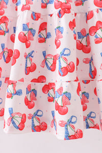 Cherry smocked tiered mom&me dress