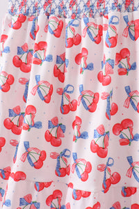 Cherry smocked tiered mom&me dress