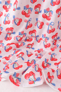 Cherry smocked tiered mom&me dress