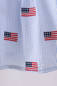Flag embroidery seersucker bloomer set