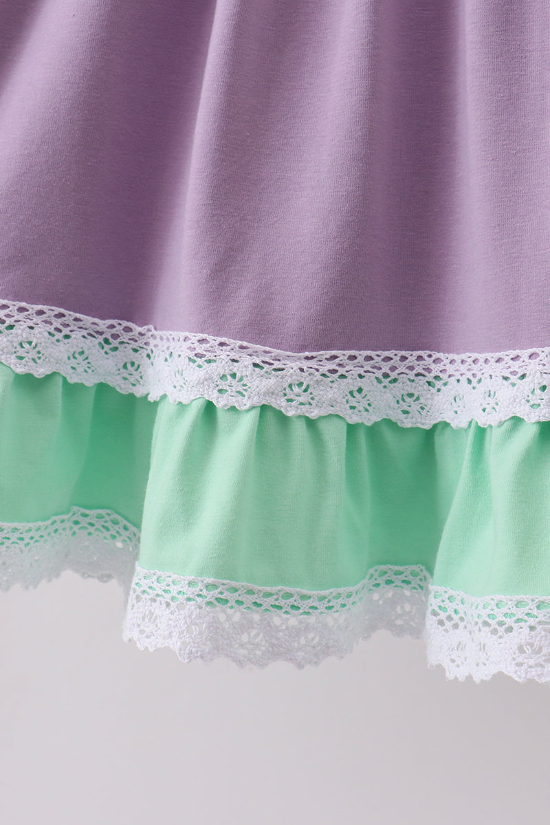 Lace rainbow ruffle dress