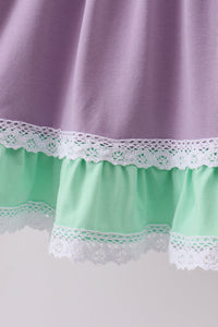 Lace rainbow ruffle dress