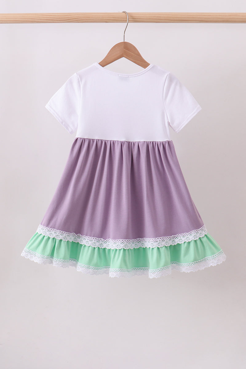Lace rainbow ruffle dress