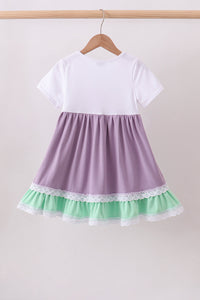 Lace rainbow ruffle dress