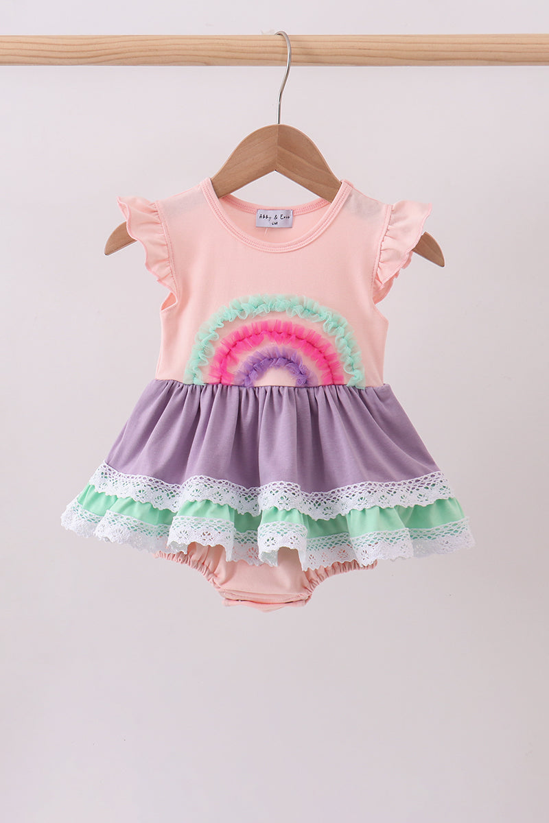 Lace rainbow ruffle bubble