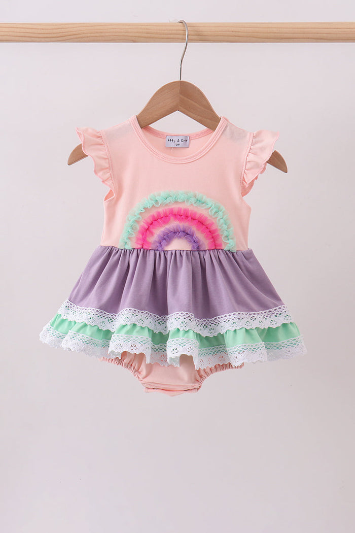Lace rainbow ruffle bubble