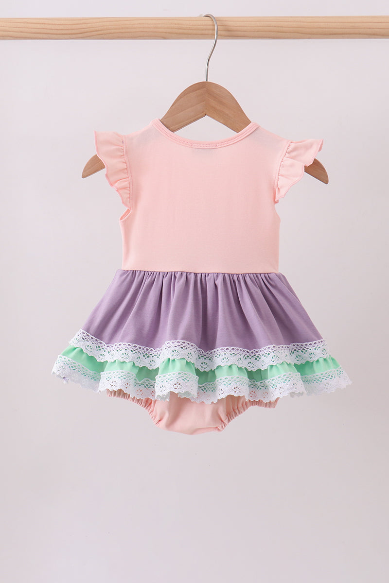 Lace rainbow ruffle bubble