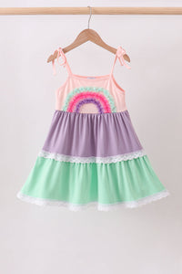 Lace rainbow tiered dress