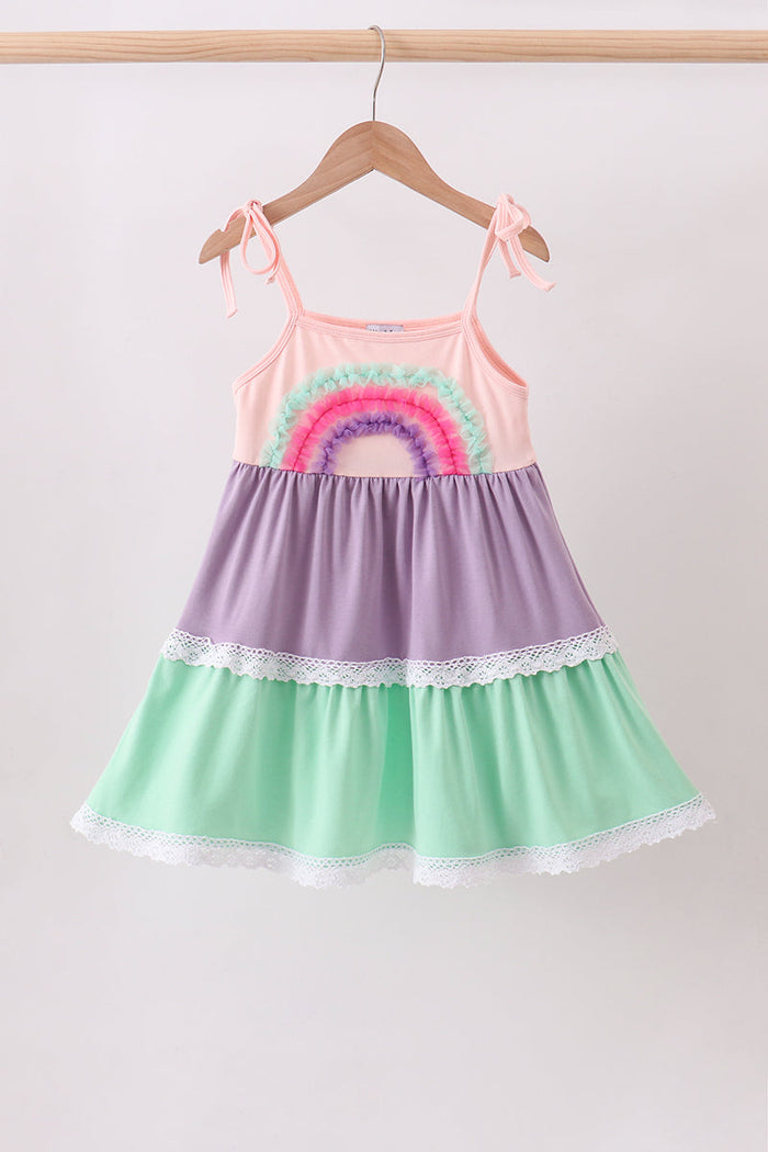 Lace rainbow tiered dress