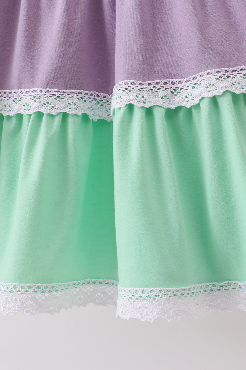 Lace rainbow tiered dress