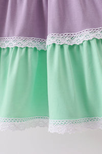 Lace rainbow tiered dress