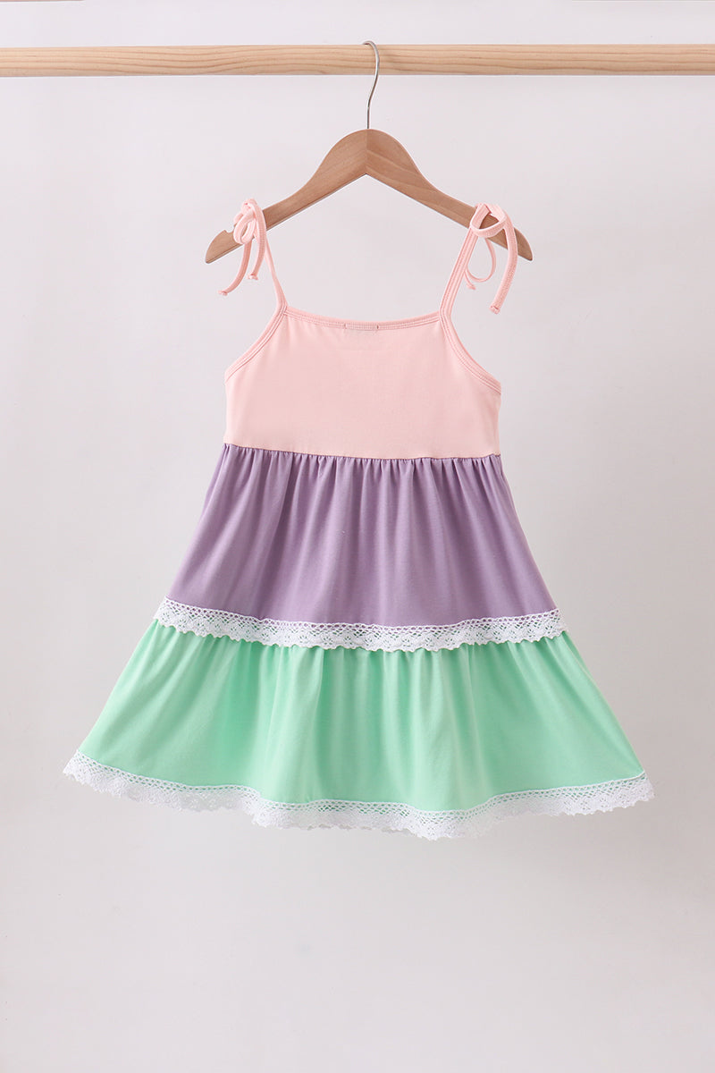 Lace rainbow tiered dress
