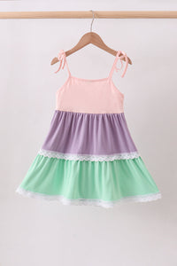 Lace rainbow tiered dress
