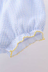 Lemon embroidery seersucker bloomer set
