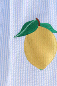 Lemon embroidery seersucker dress