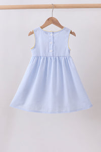 Lemon embroidery seersucker dress