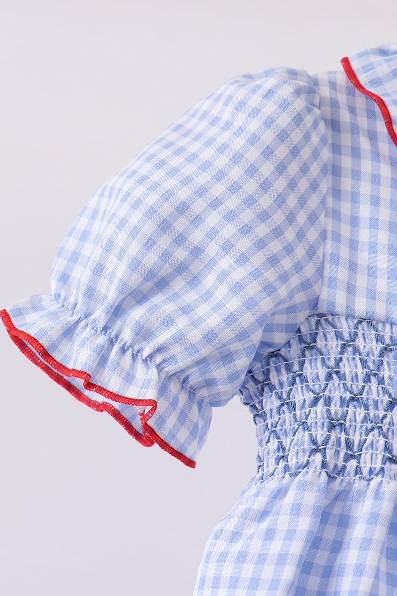 Flag smocked ruffle bloomer set