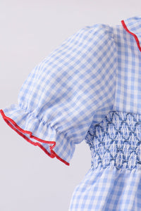 Flag smocked ruffle bloomer set