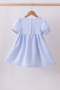 Flag smocked ruffle dress