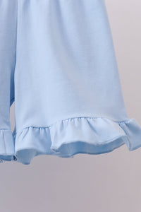 Flag smocked ruffle shorts set