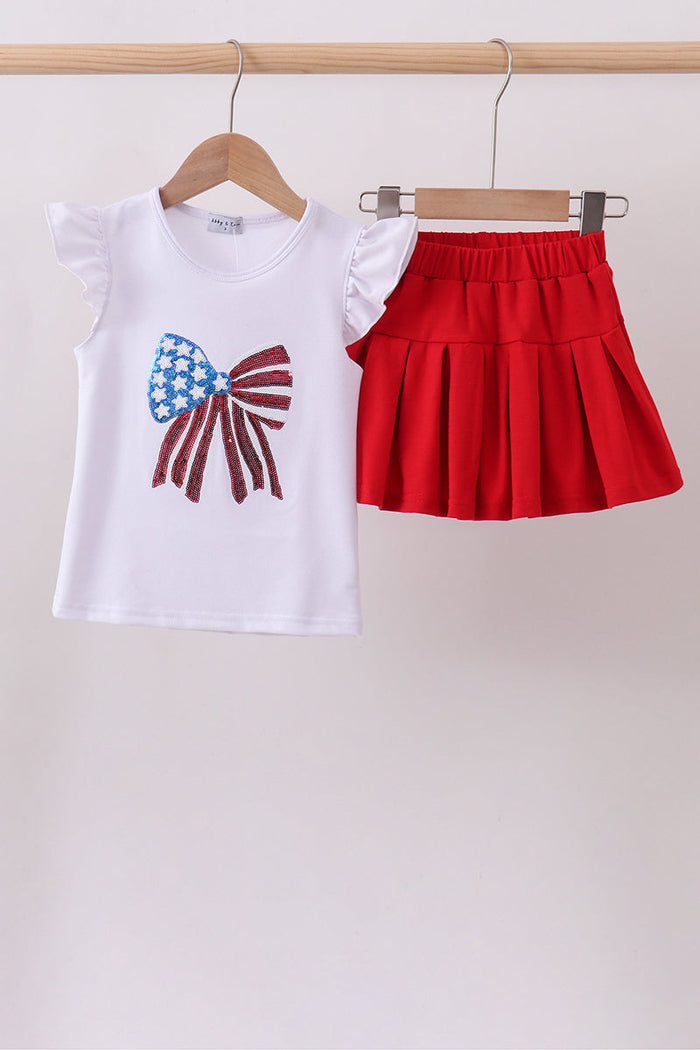 Sequin Bow skort set