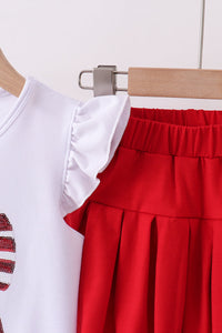 Sequin Bow skort set