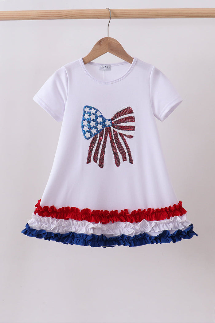 Sequin Bow ruffle dress