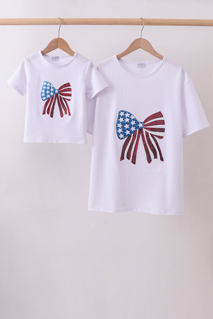 Sequin Bow mom&me top