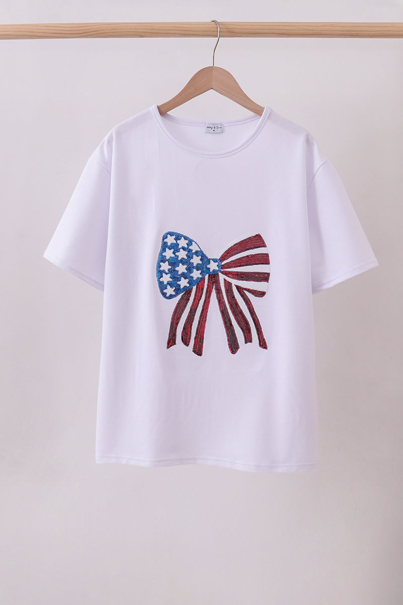 Sequin Bow mom&me top