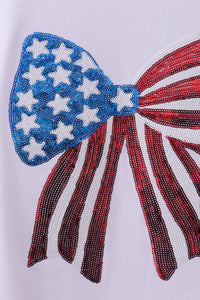Sequin Bow mom&me top