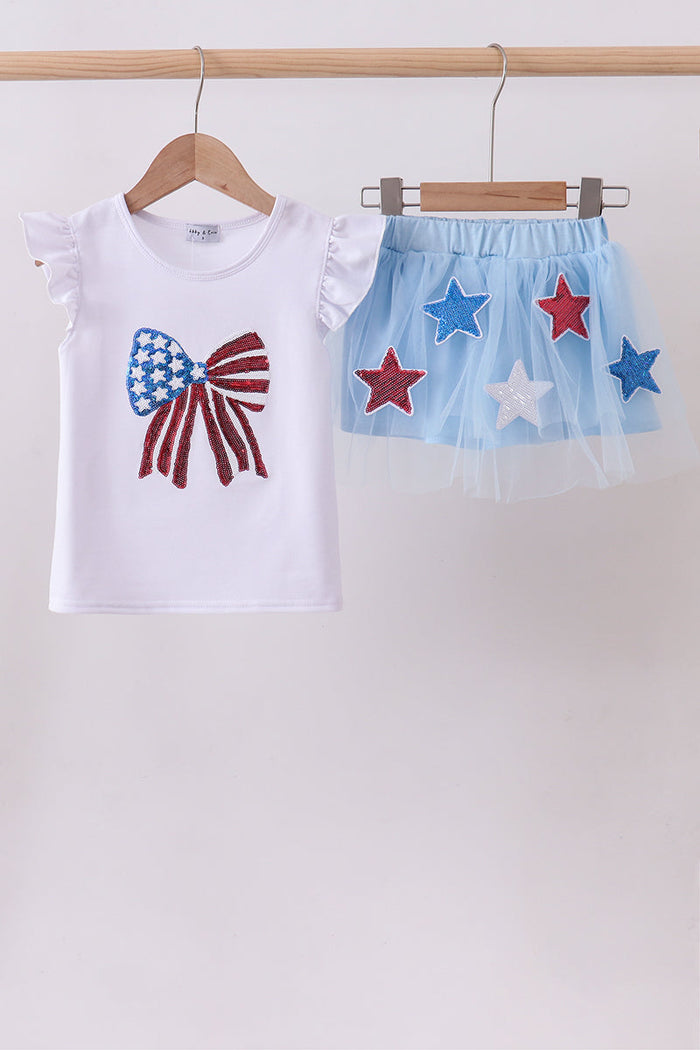 Sequin Bow skort set