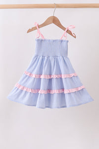 Blue Stripe Smocked Mom Dress