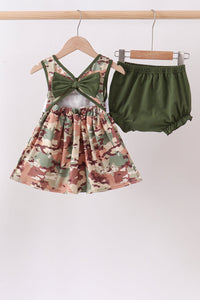 Duck Camo Embroidered Knit Bloomer Set